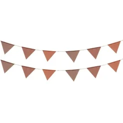 Guirlande de 12 fanions en toile terracotta - 2,60 m