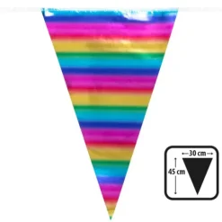 Guirlande de fanions géants en aluminium - 10 m - Couleur Arc-en-ciel