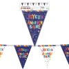 Guirlande de 10 fanions "Joyeux Anniversaire" - 3 m - Collection Récréation Multicolore