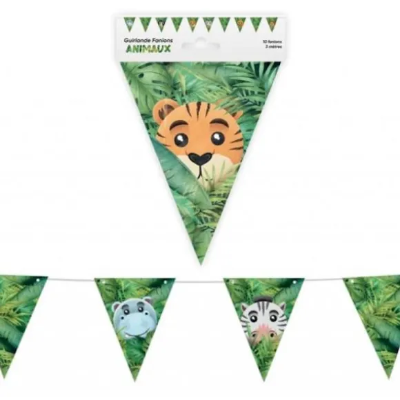 Guirlande de 10 fanions - 3 m - Collection Animaux