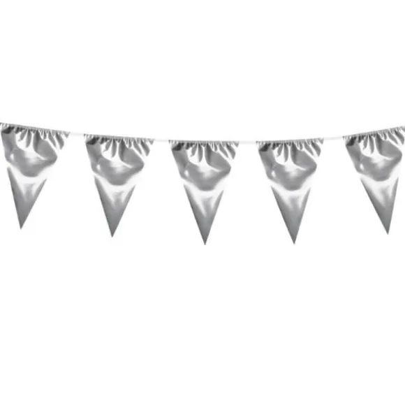 Guirlande de Fanions Métalliques - Argent - 10 M