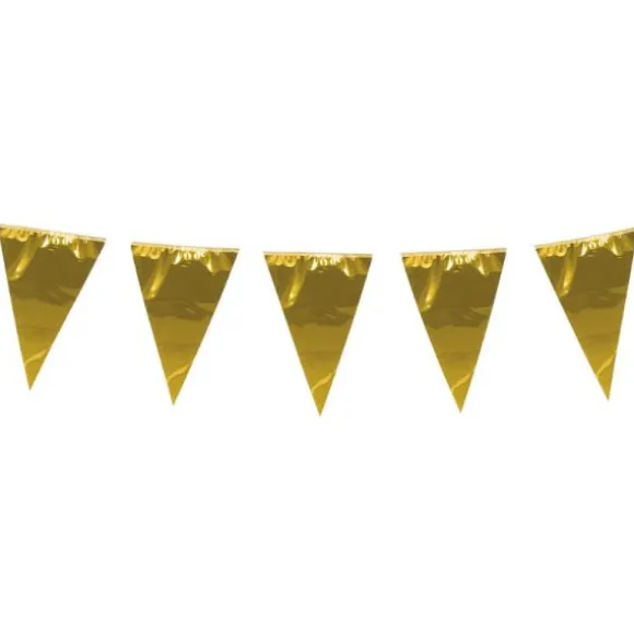 Guirlande de Fanions Métalliques - Or - 10 M