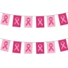 Guirlande de 20 fanions - Octobre Rose - 10 m