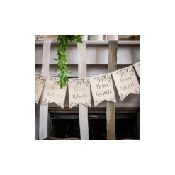 Guirlande de Fanions Retraite Party - Beige, Or & Feuilles d'Olivier - 2,80 m