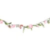 Guirlande de fleurs roses et vertes - 120 cm - Collection Parenthèse Élégante