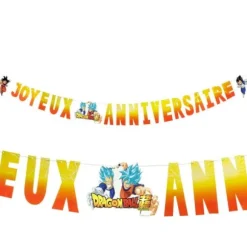 Guirlande de lettres en papier - Joyeux Anniversaire - 2,5 m - Dragon Ball Super ®