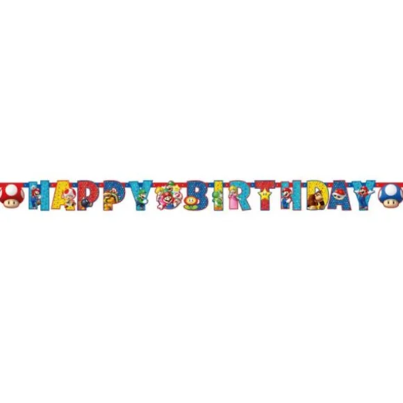 Guirlande de lettres - Happy Birthday - 190 cm - Super Mario™