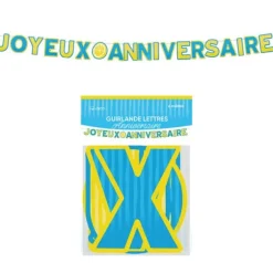 Guirlande de lettres "Joyeux Anniversaire" - 6 m - Collection Lemon