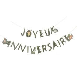 Guirlande de lettres "Joyeux Anniversaire" en papier - 2 m - Collection Dinosaures