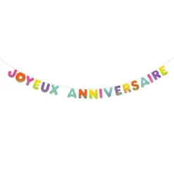 Guirlande de lettres Joyeux Anniversaire en 3D avec sequins - 3 m