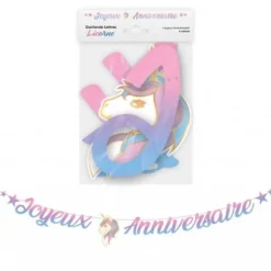 Guirlande de lettres - Joyeux Anniversaire - 4 m - Collection Licorne