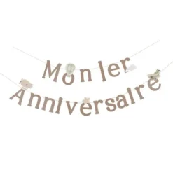 Guirlande de lettres "Mon 1er Anniversaire" en papier - 2 m - Collection Dans les Nuages