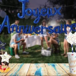 Guirlande de mots gonflables - Joyeux Anniversaire - Collection Confettis