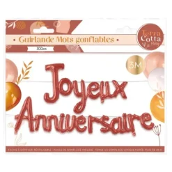 Guirlande de mots gonflables - Joyeux Anniversaire - Collection Terracotta