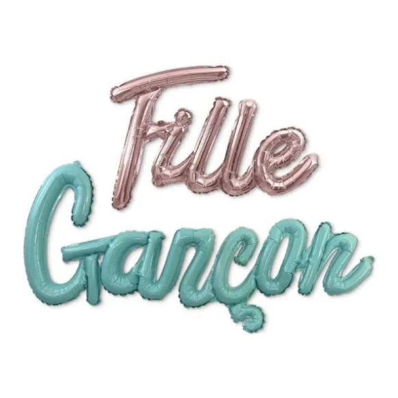 Guirlande de mots gonflables - Fille ou Garçon ? - Collection Gender Reveal