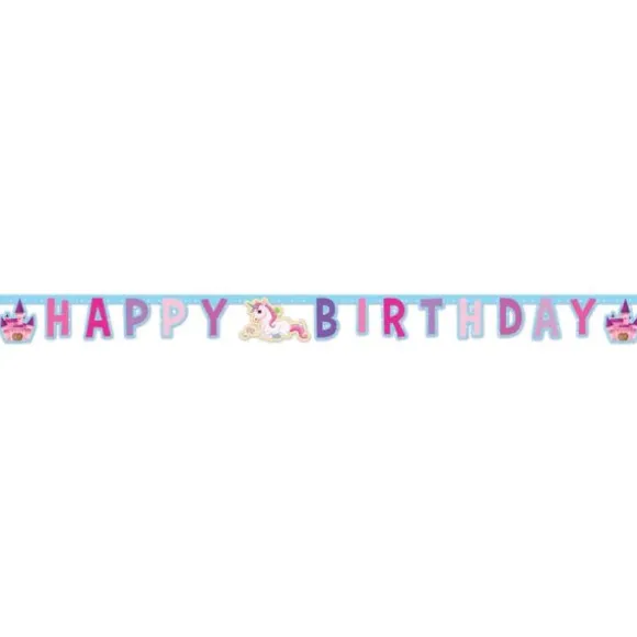 Guirlande en Carton "Happy Birthday" - Licorne