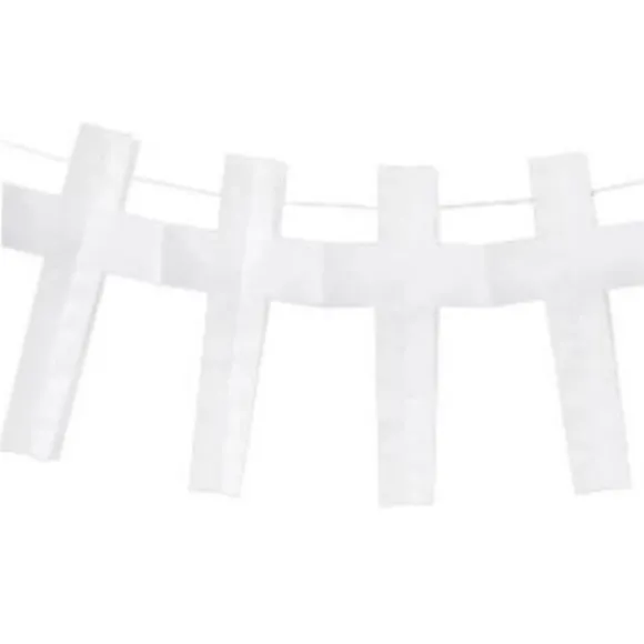Guirlande en Papier - Croix - Blanc - 4 Mètres