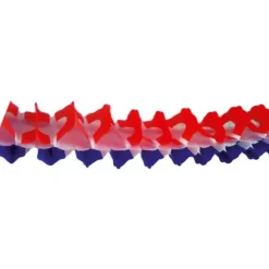 Guirlande en Papier "Zinnia" Tricolore - Bleu, Blanc, Rouge