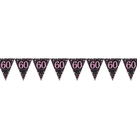 Guirlande Fanion - 60 Ans Rose