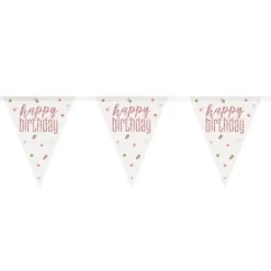 Guirlande Fanions " Happy Birthday " Prism - Glitz Rose Gold