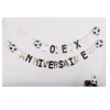 Guirlande Joyeux Anniversaire - Football - Noir, Blanc et Or