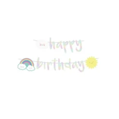 Guirlande Lettres " Happy Birthday " Nuage & Arc-en-Ciel