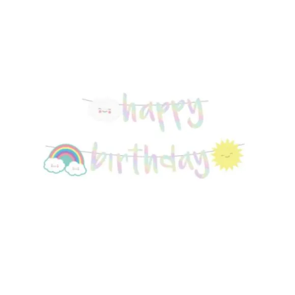 Guirlande Lettres " Happy Birthday " Nuage & Arc-en-Ciel