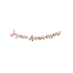 Guirlande métallisée "Joyeux Anniversaire" en carton - 1,80 m - Couleur au choix