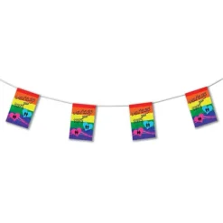 Guirlande papier "Mariage pour Tous" 4 mètres, 8 fanions 20x30 cm