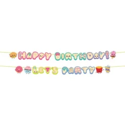 2 guirlandes de lettres "Happy Birthday / Let's Party" - 2 m - Collection Kawaii Party