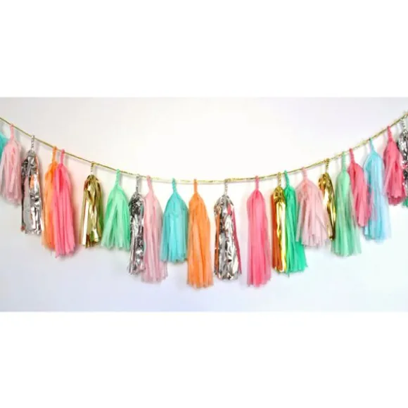Guirlande 5 tassels - Vert d'Eau