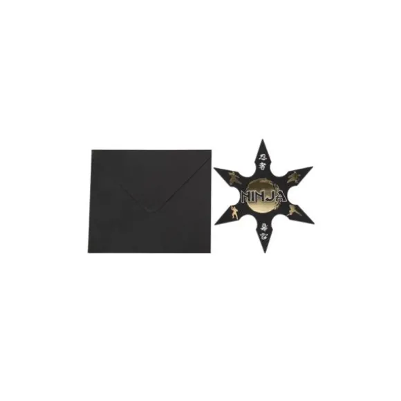8 invitations avec enveloppes - Collection Ninja