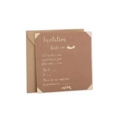 10 invitations avec enveloppes - Kraft et Or
