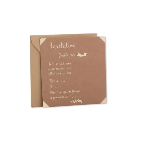 10 invitations avec enveloppes - Kraft et Or