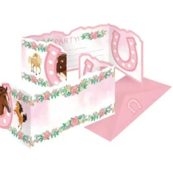 8 invitations avec enveloppes - Collection Beaux Chevaux