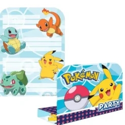 8 Invitations Party Pokemon