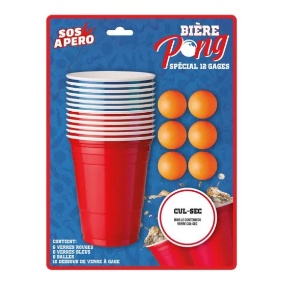 Jeu à boire - Bière Pong avec 12 gages - Collection SOS Apéro