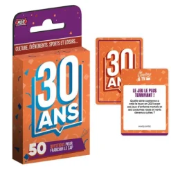 Jeu de cartes "50 questions pour franchir le cap" pour anniversaire - Âge au choix