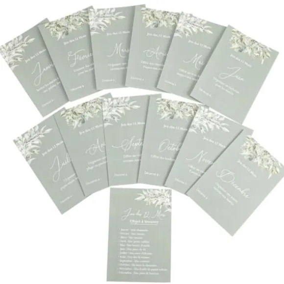 Jeu des 12 mois FSC® - 12 x 17,5 cm - Collection Greenery
