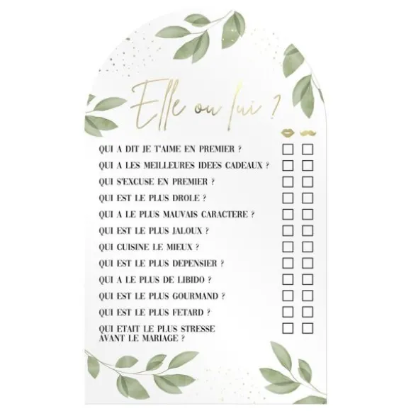 Jeu "Elle ou Lui" pour mariage - Collection Vive les Mariés