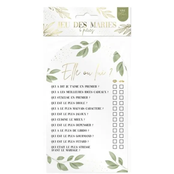 Jeu "Elle ou Lui" pour mariage - Collection Vive les Mariés