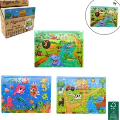 Jeu en bois - Puzzle de 60 pièces - Animaux - Modèle Aléatoire