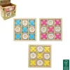 Jeu en bois - Tic-tac-toe - 14 x 14 cm - Couleur Aléatoire
