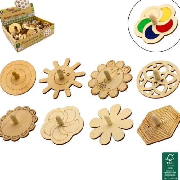 Jeu en bois - Toupie à colorier - 7 cm