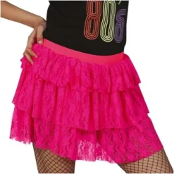 Jupe Rose Fluo Années 80 - Taille unique