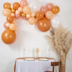 Kit arche 46 ballons - Dégradé de Blush à Camel