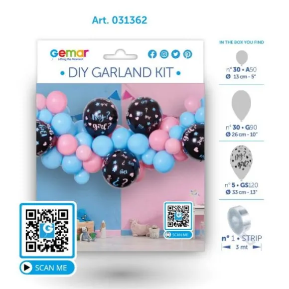 Kit arche à ballons Gender Reveal