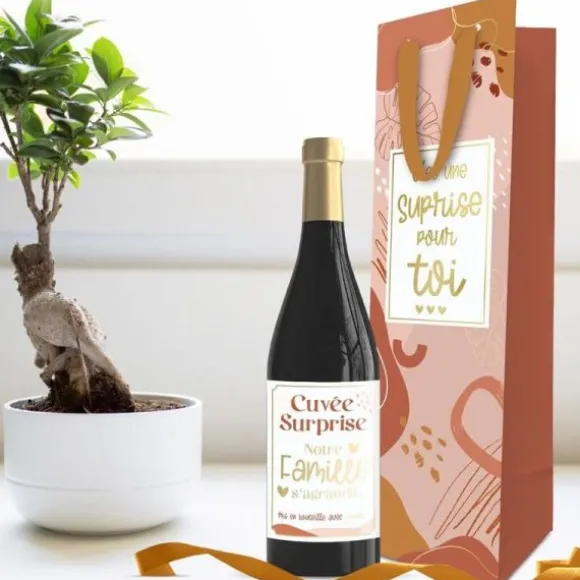 Kit Bouteille Annonce - Cuvée Surprise Notre famille s'agrandit - Collection Annonce de Grossesse