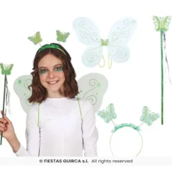 Kit de déguisement de papillon pour enfant - 3 pièces - Couleur au choix