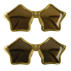 Kit de 2 paires de lunettes Disco en forme d'étoiles dorées